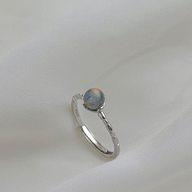 S925 Silver Moonstone Women's Ring