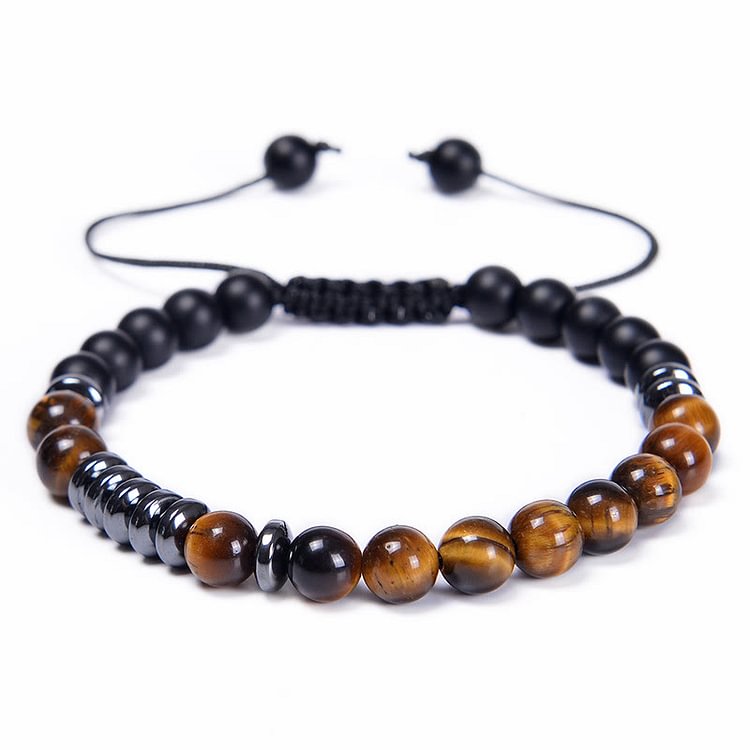 6mm Natural Blue Tiger Eye Beaded Men Bracelet