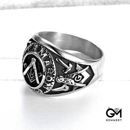 Titanium Steel Trendy Male AG Ring