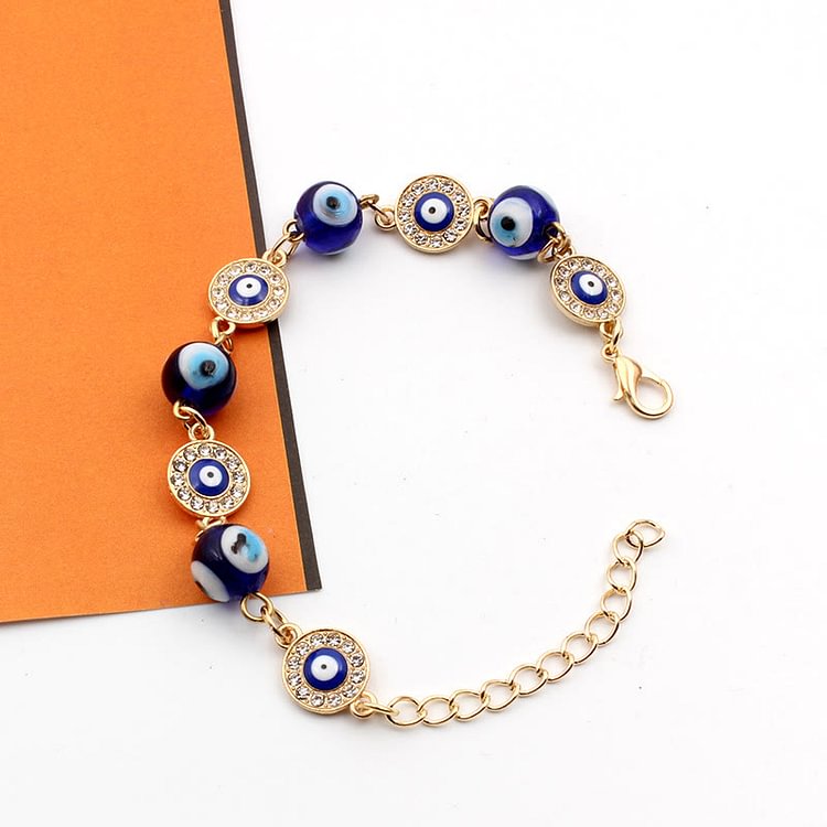 "Always Protected" Gold Chain Evil Eye Bracelet