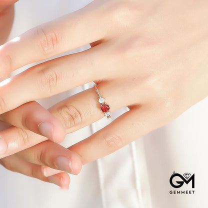 Rose Gold Plated Garnet Ring