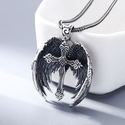 Angel Wings Cross Necklace