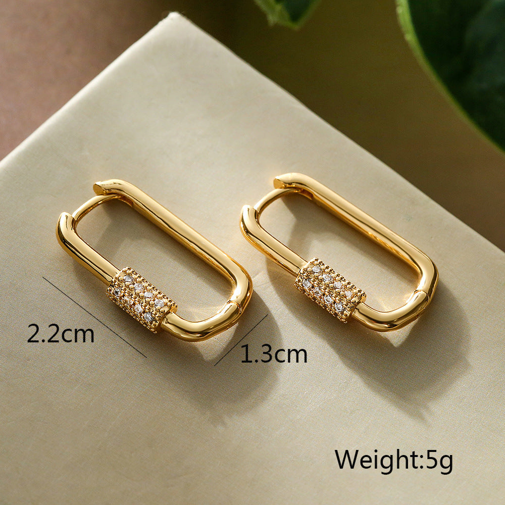 Golden U Shape Hoop Earrings