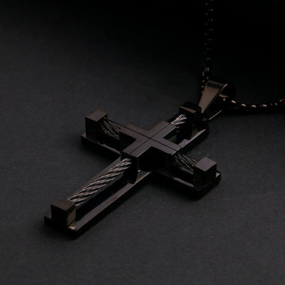 Jesus Christ Cross Pendant Stainless Steel Necklace