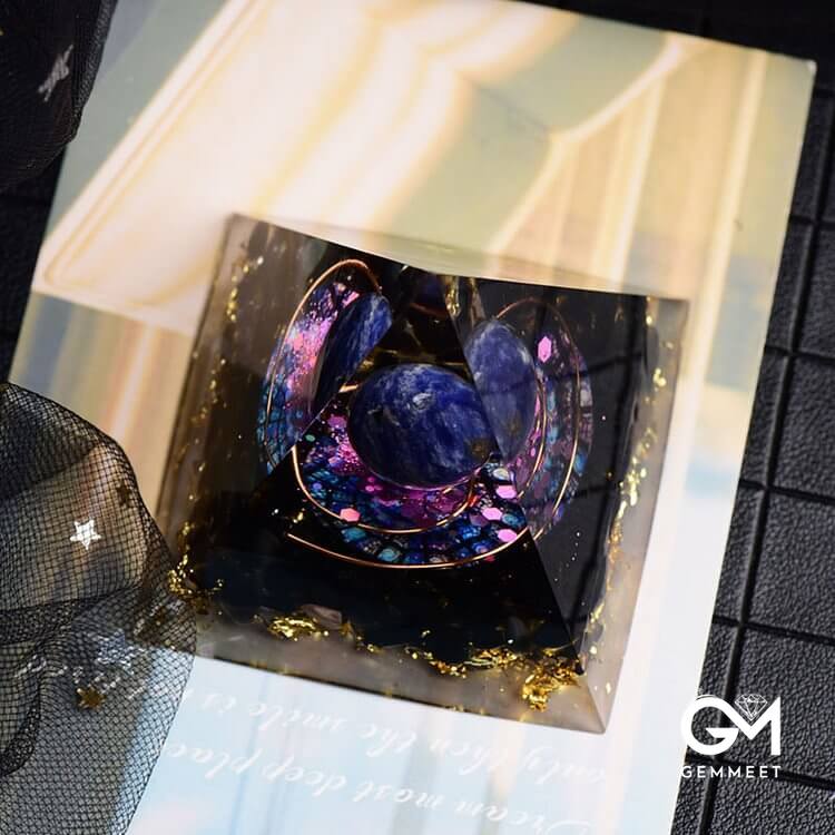 Lapis Lazuli Obsidian Orgone Pyramid