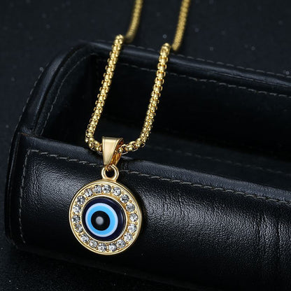 Evil Eye Blue Eye Pendant with Zirconia