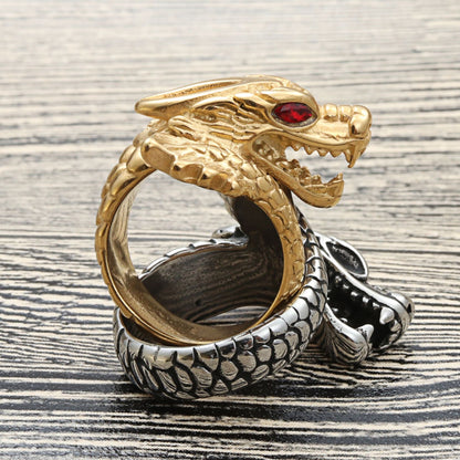 Dragon Head Ring Retro Personality Punk Trendy Man