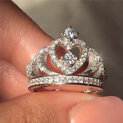 Creative Crown Design Zircon Ring