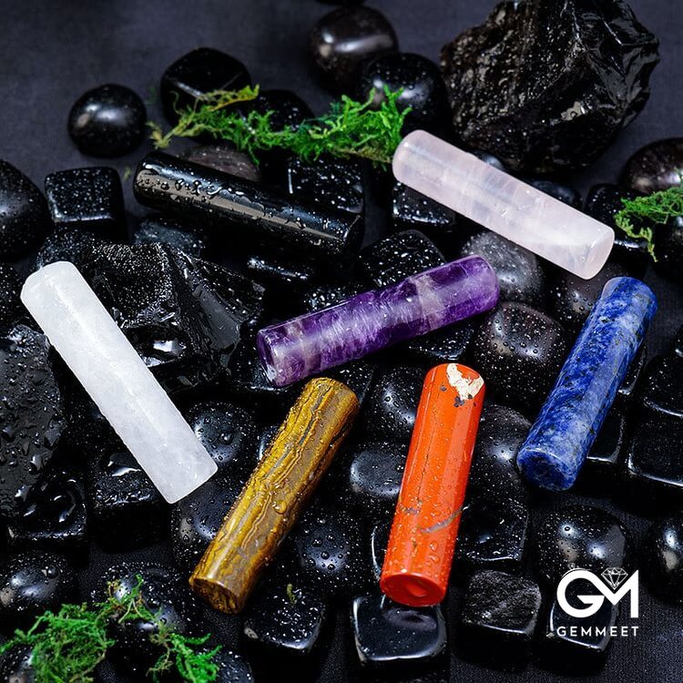 Chakra Crystal Cylinder Ornament Gemstone Decoration