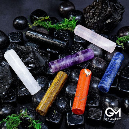 Chakra Crystal Cylinder Ornament Gemstone Decoration