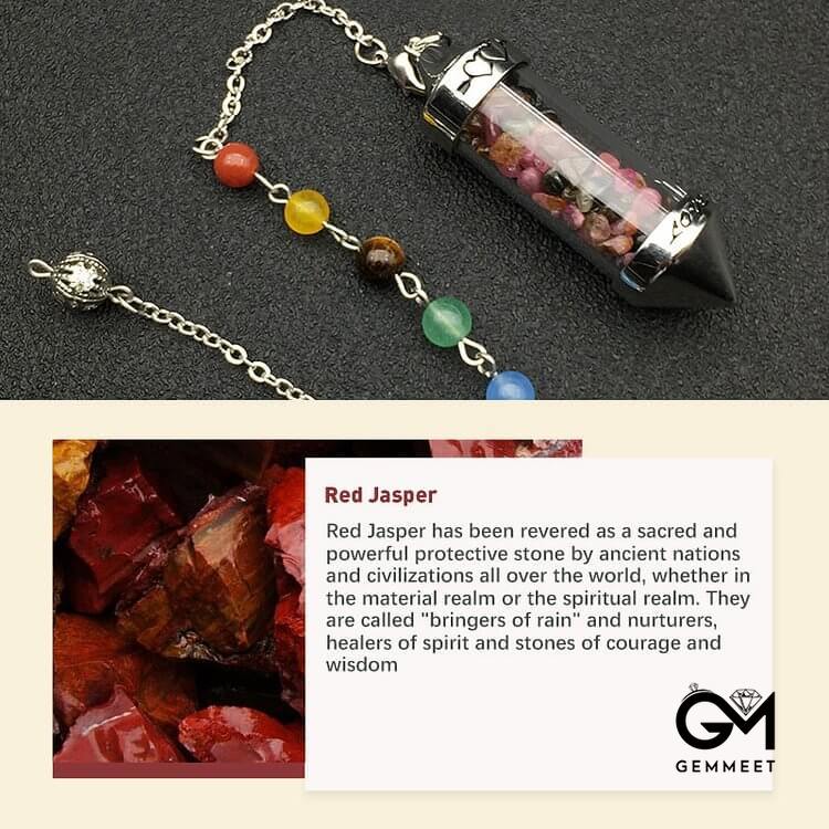 Chakra Colored Crystal Meditation Pendulum