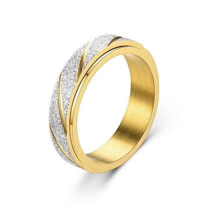 Colored Minimalism Texture Rotatable Ring