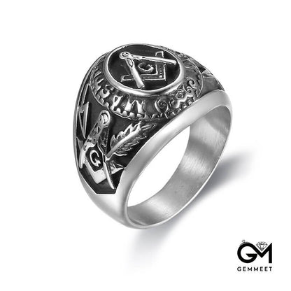 Titanium Steel Trendy Male AG Ring