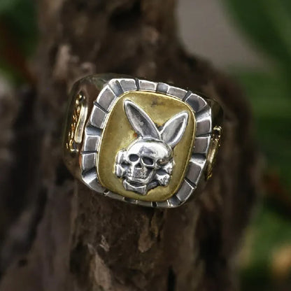 Skull Rabbit Bugs Punk Style Ring