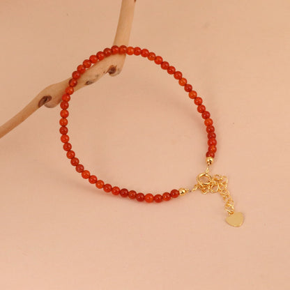 Red Agate Style Simple Bracelet