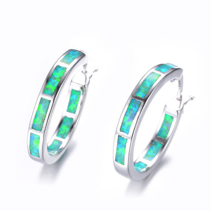 Creative Round Color Opal Earrings