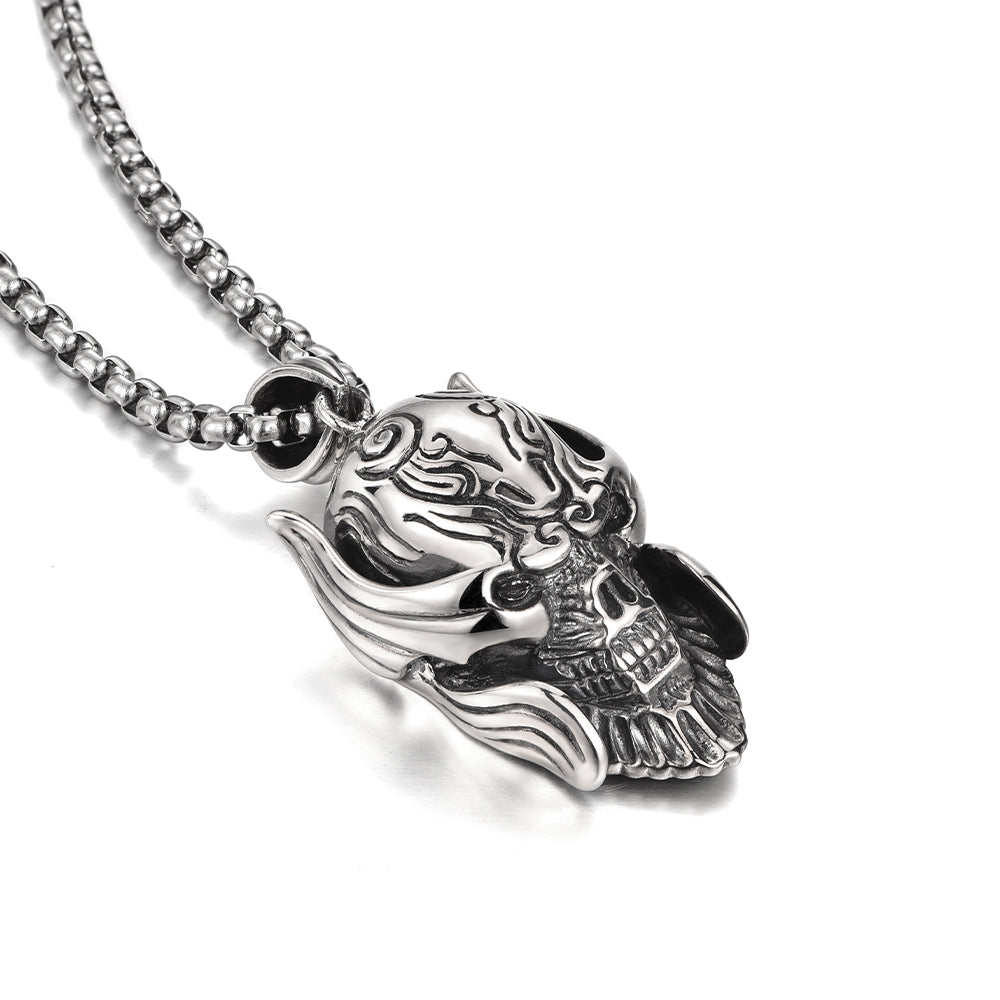 Cool Raging Hell Devil Skull Pendant