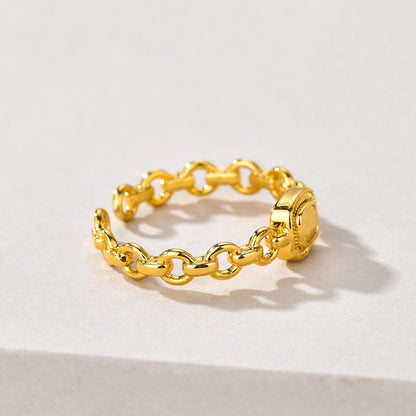 Vintage Bread-Shaped Golden Ring