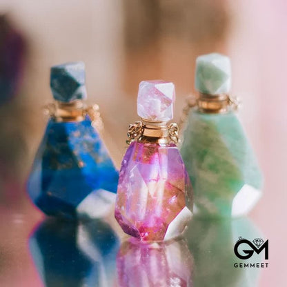 Crystal Perfume Bottle Necklace