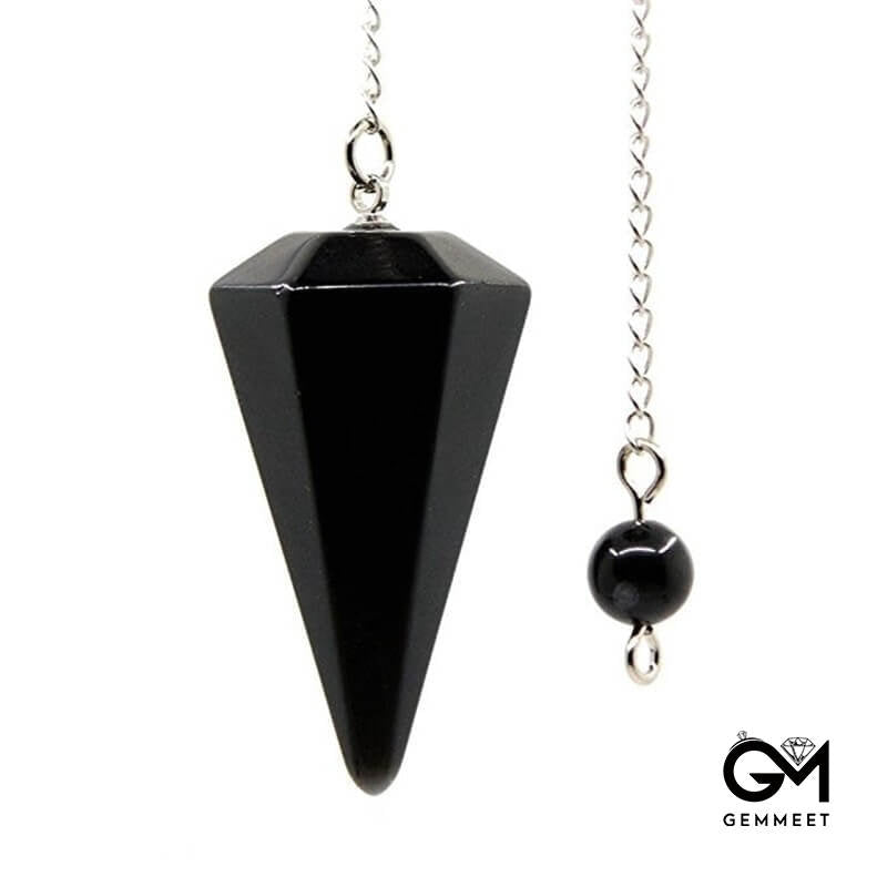 Crystal Hexagon Pyramidal Pendant Necklace