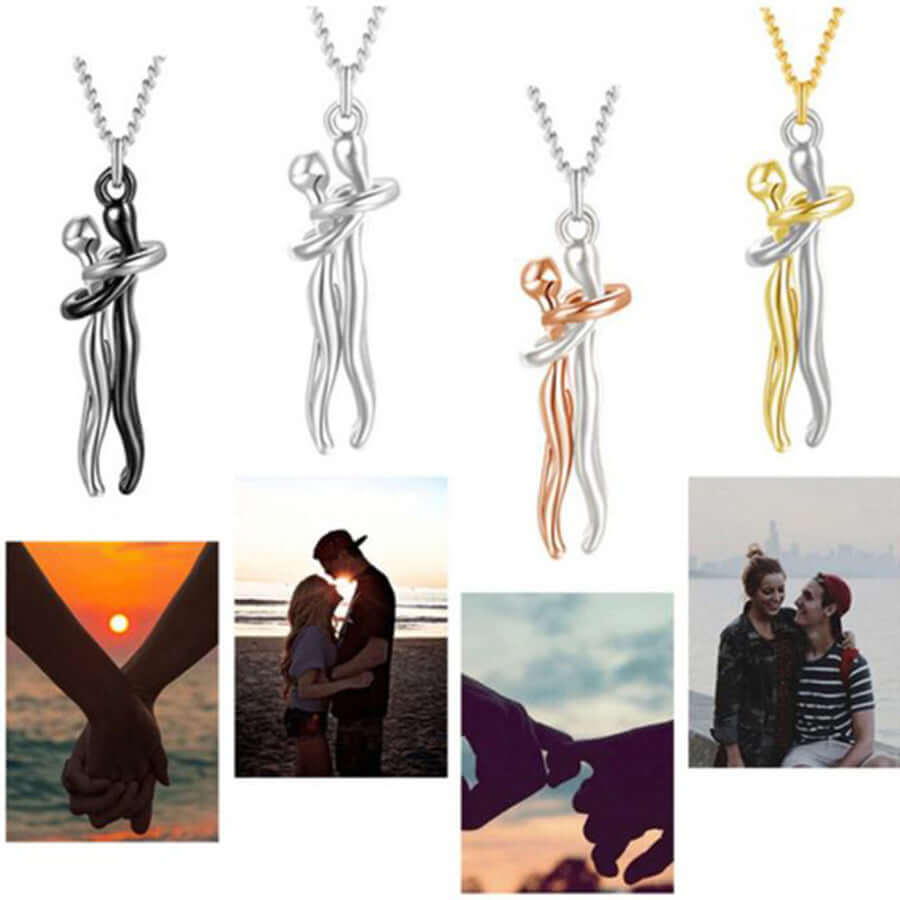 Couple Love Hug Dance Necklace