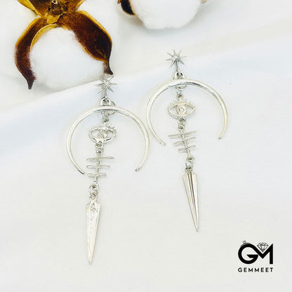 Evil Eye Crescent Creative earrings