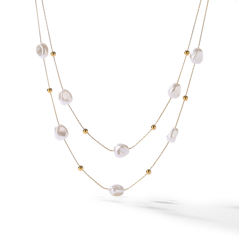 Baroque Pearls Fold Wear Necklace