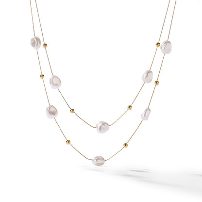 Baroque Pearls Fold Wear Necklace