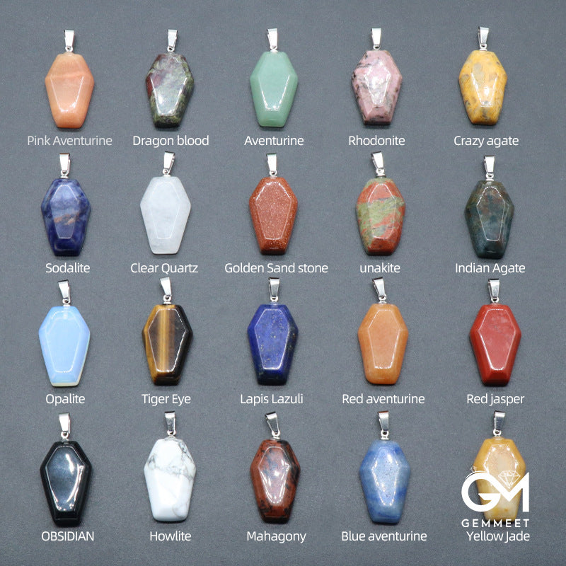 Opal Mini Coffin Board Fun Pendant