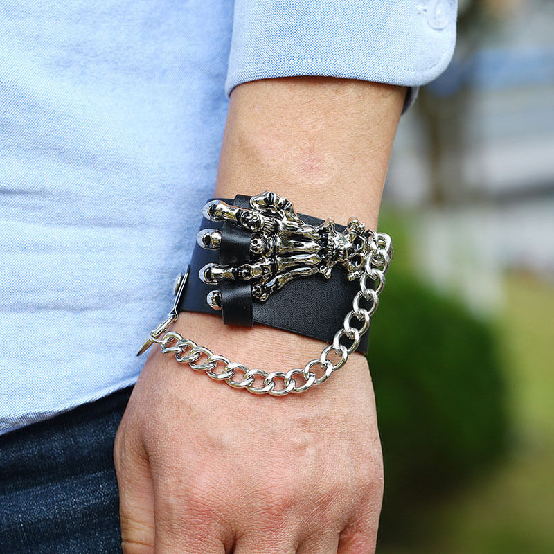 Exaggerated Punk Alternative Leather Bracelet