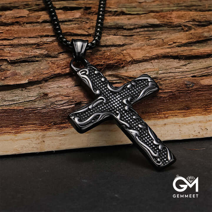 Vintage Titanium Steel Cross Necklace