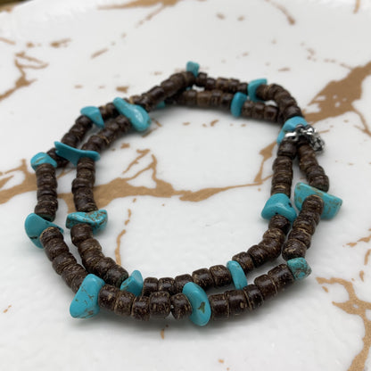 Trendy Coconut Shell Turquoise Necklace