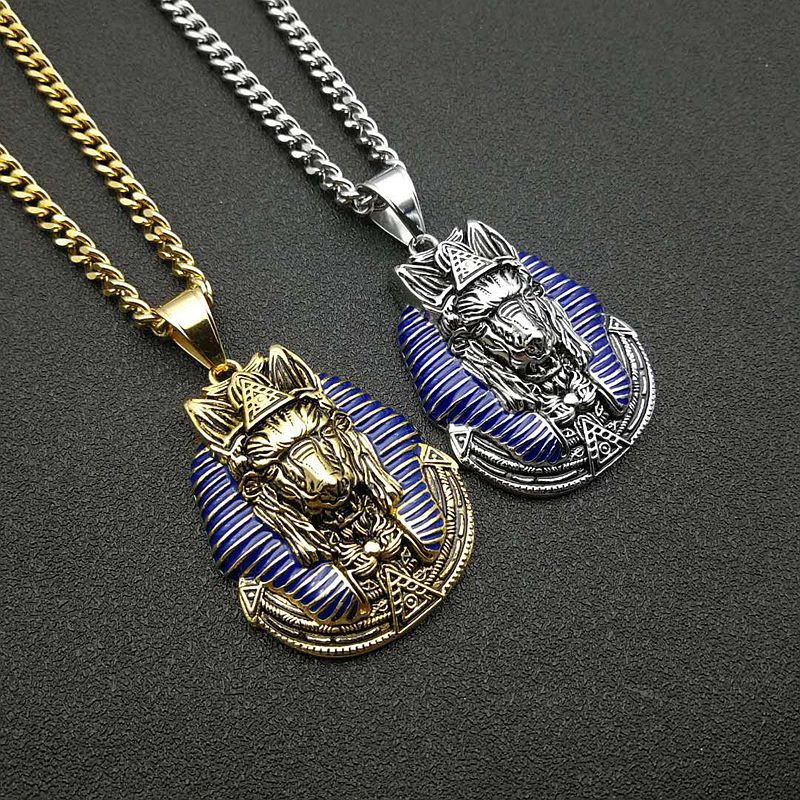 HIPHOP Jewelry Gold Plated Vintage Egyptian Anubis Pendant