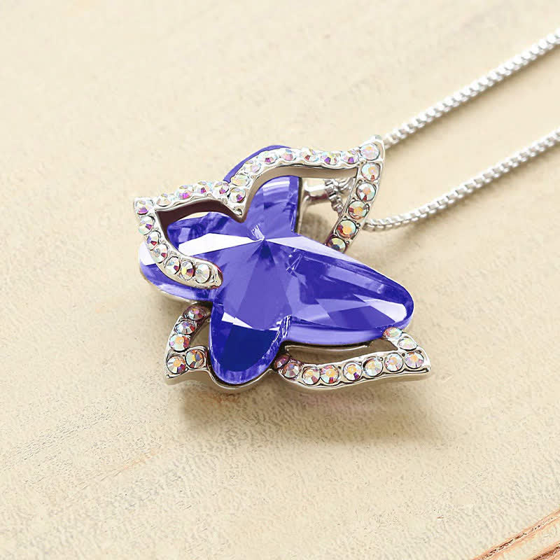 "Spread Your Wing" - Butterfly Birthstone Crystal Necklace