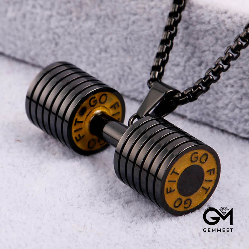 Men's Gym Dumbbell Fitness Necklace