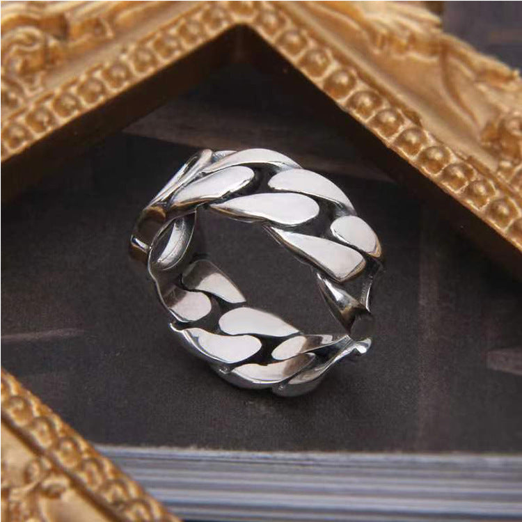 Simple Hip Hop Punk CD Letter Ring