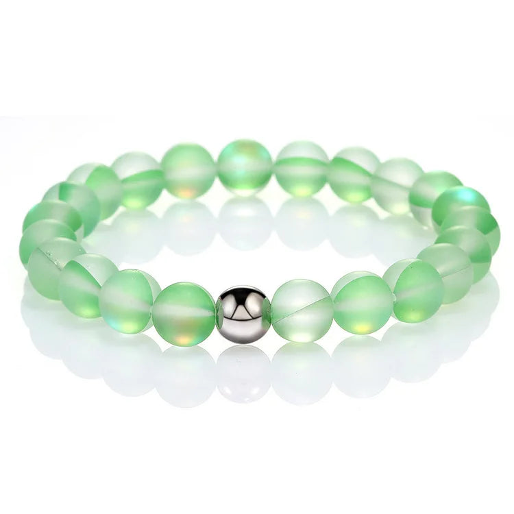 Green Crystal Glass Bead Bracelet