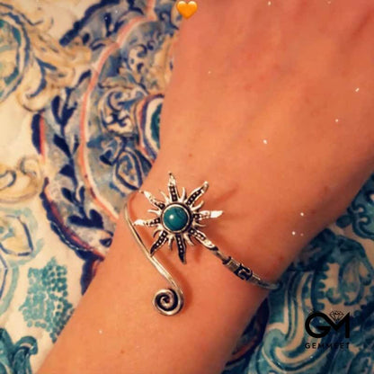 Retro Sunflower Turquoise Creative Bracelet