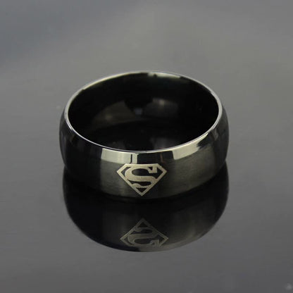 Superman Logo Titanium Steel Ring