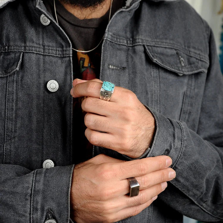 Men's Eagle Turquoise Ring