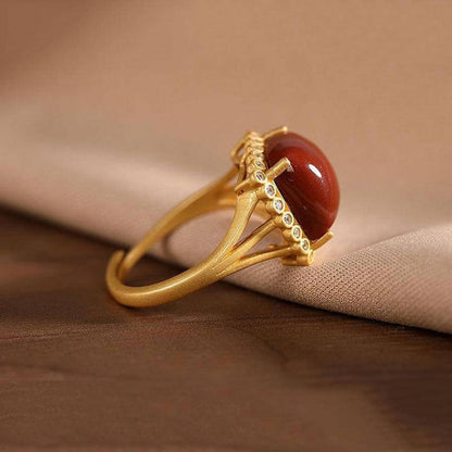 Red Agate Healing Ring