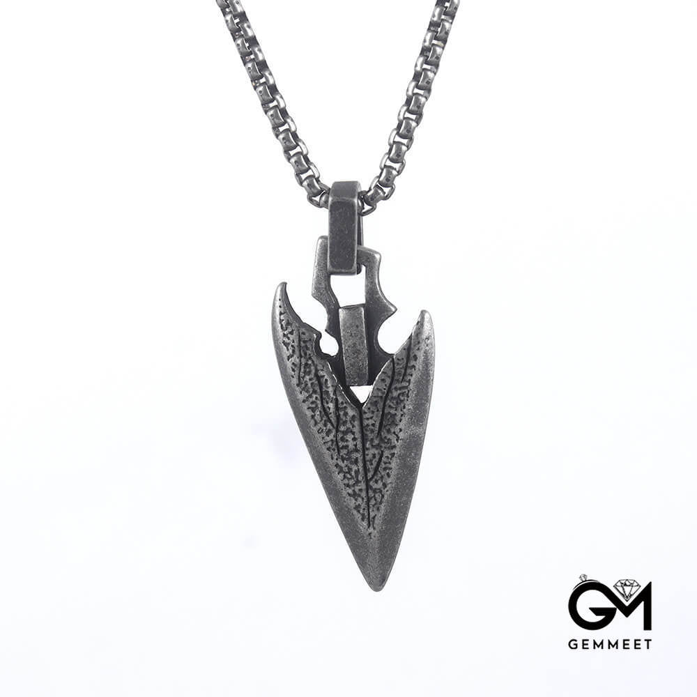 Vintage Viking Weapon Spearhead Pendant Necklace