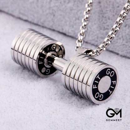 Men's Gym Dumbbell Fitness Necklace