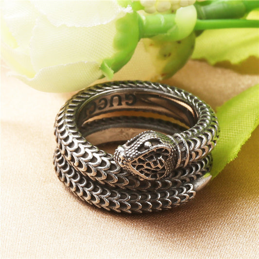 Retro Trendy Men's Cold-blooded Animal Snake Ring