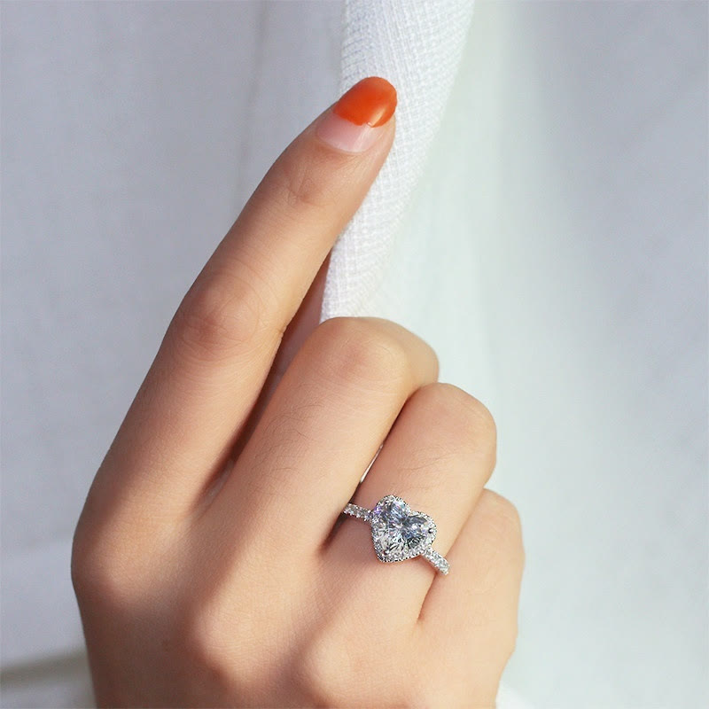 Heart Zirconia Sparkling Elegant Ring