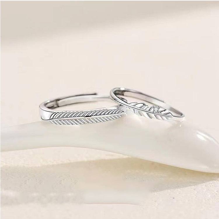 'Stay With You' Feather Couple Ring