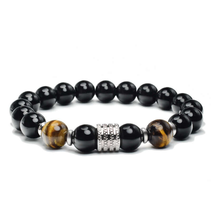 Tiger Eye With Obsidian Protection Bracelet