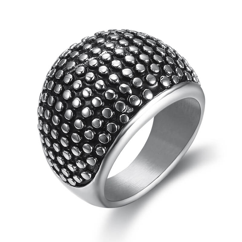 Vintage Simple Style Round Pockmarked Men's Ring