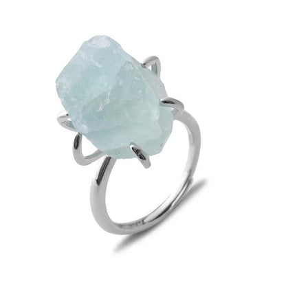 Six Claws Natural Crystal Adjustable Ring