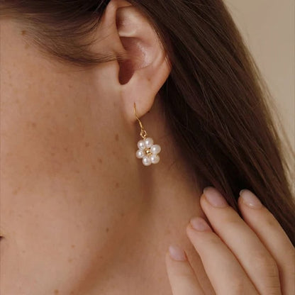 Dainty Daisy Pearl Earrings